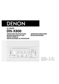 Notice DENON DNX800 Mixer