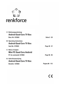 Notice Renkforce ANDROID QUAD CORE TV BOX Lecteur multimédia