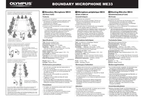 Notice OLYMPUS ME33 Microphone