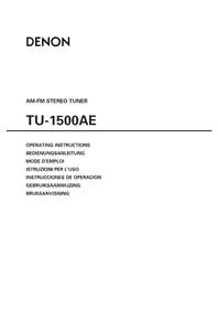 Notice DENON TU1500RD Reproductor de audio en red