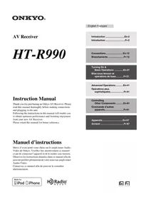 Notice ONKYO HTR990 Hi-Fi System