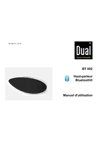 Notice DUAL BT 002 Système hifi