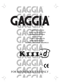 Notice GAGGIA K111D Macchina da caffè
