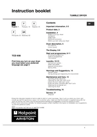 Notice HOTPOINT TCD 93B 6H Sèche-linge