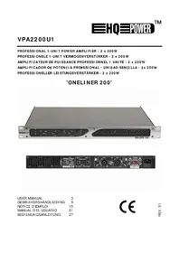 Notice HQ Power ONELINER 200 VPA2200U1
