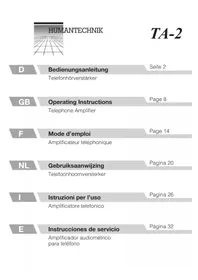 Notice Humantechnik TA2 Recepteur