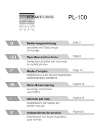 Notice Humantechnik PL100 Recepteur