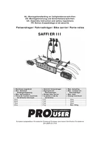 Notice Pro-User SAFFIER III 91535 Fietsendrager