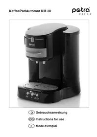 Notice Petra Electric KM 30 Coffee machine