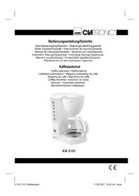 Notice CLATRONIC KA 3131 Kaffemaskine
