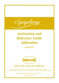 Notice BABY LOCK SYMPHONY BLSY Sewing machine