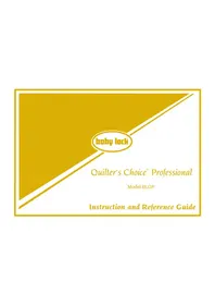 Notice BABY LOCK QUILTERS CHOICE PROFESSIONAL BLQP Sewing machine