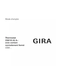 Notice Gira 0390 Thermostat