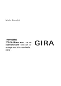 Notice Gira 0392 Thermostat