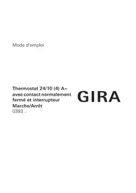 Notice Gira 0393 Thermostat