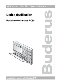Notice BUDERUS RC30 Thermostat