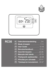 Notice ACV RC30 Thermostaat