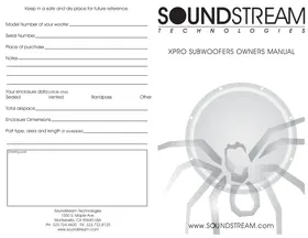 Notice Soundstream XPRO 12 Haut-parleur voiture