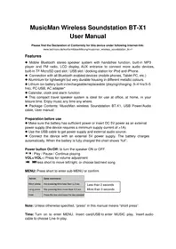 Notice TECHNAXX BTX1 Haut-parleur