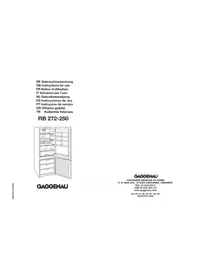 Notice GAGGENAU RB 272250 Frigorifero