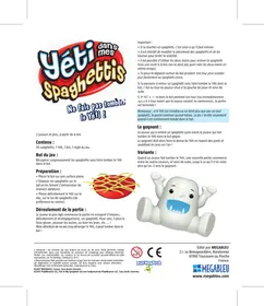 Notice MEGABLEU YéTI DANS MES SPAGHETTIS Jeu de société