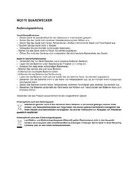 Notice TECHNOLINE WQ170 Zegar