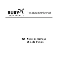 Notice Bury TAKE AND TALK UNIVERSAL Kit d'encastrement
