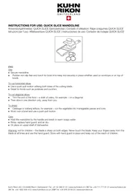 Notice Kuhn Rikon JULIENNE Râpe électrique