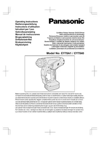 Notice PANASONIC EY78A1 Skruvdragare