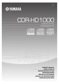 Notice YAMAHA CDRHD1000 Cd-spelare/inspelare