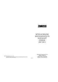 Notice Zanussi-Electrolux ZRC 2501 Réfrigérateur