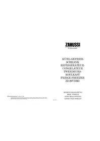 Notice Zanussi-Electrolux ZD 297 RM3 Réfrigérateur