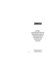 Notice Zanussi-Electrolux Z 219 R Réfrigérateur