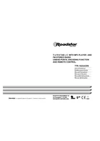 Notice ROADSTAR TTR1923UCEN Plattenspieler