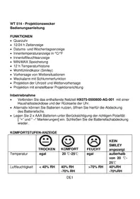 Notice TECHNOLINE WT 514 Alarm bell