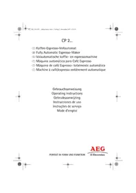 Notice AEG-ELECTROLUX CAFE PERFETTO CP 2500 Machine à café