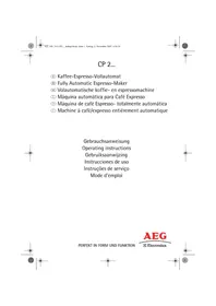 Notice AEG-ELECTROLUX CAFE PERFETTO CP 2200 Machine à café