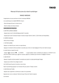 Notice NIKKEI NR05WE Sonneur d'alarme
