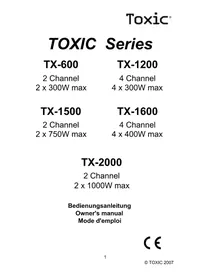 Notice Toxic TX600 Autoradio