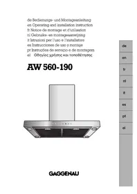 Notice GAGGENAU AW560190 κουκούλα κουζίνας