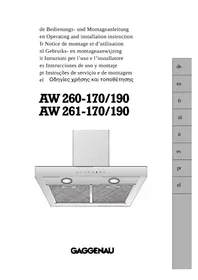 Notice GAGGENAU AW260190 κουκούλα κουζίνας