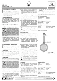 Notice Monacor MD460 Ecouteur
