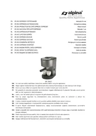 Notice ALPINA SF2812 Kávovar