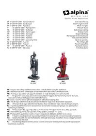 Notice ALPINA SF2207 Aspirateur