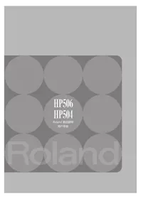 Notice ROLAND HP504 Piano numérique