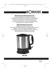 Notice BOMANN CB 580 Fierbător