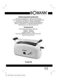 Notice BOMANN TA 235 CB Tostapane