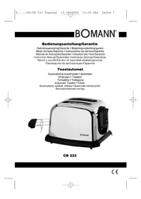 Notice BOMANN CB 233 Tostapane