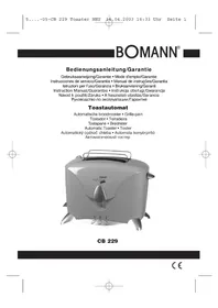 Notice BOMANN CB 229 Tostapane