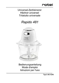 Notice ROTEL RAPIDO 481 Robot ménager